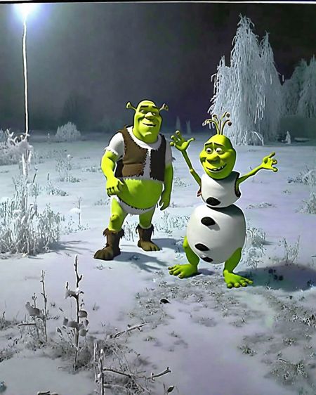 00043-20240226225050-7786-Shrek and Olaf on a frozen field CCTV Style   _lora_SDXL-CCTV-Style-Lora_0.9_.jpg